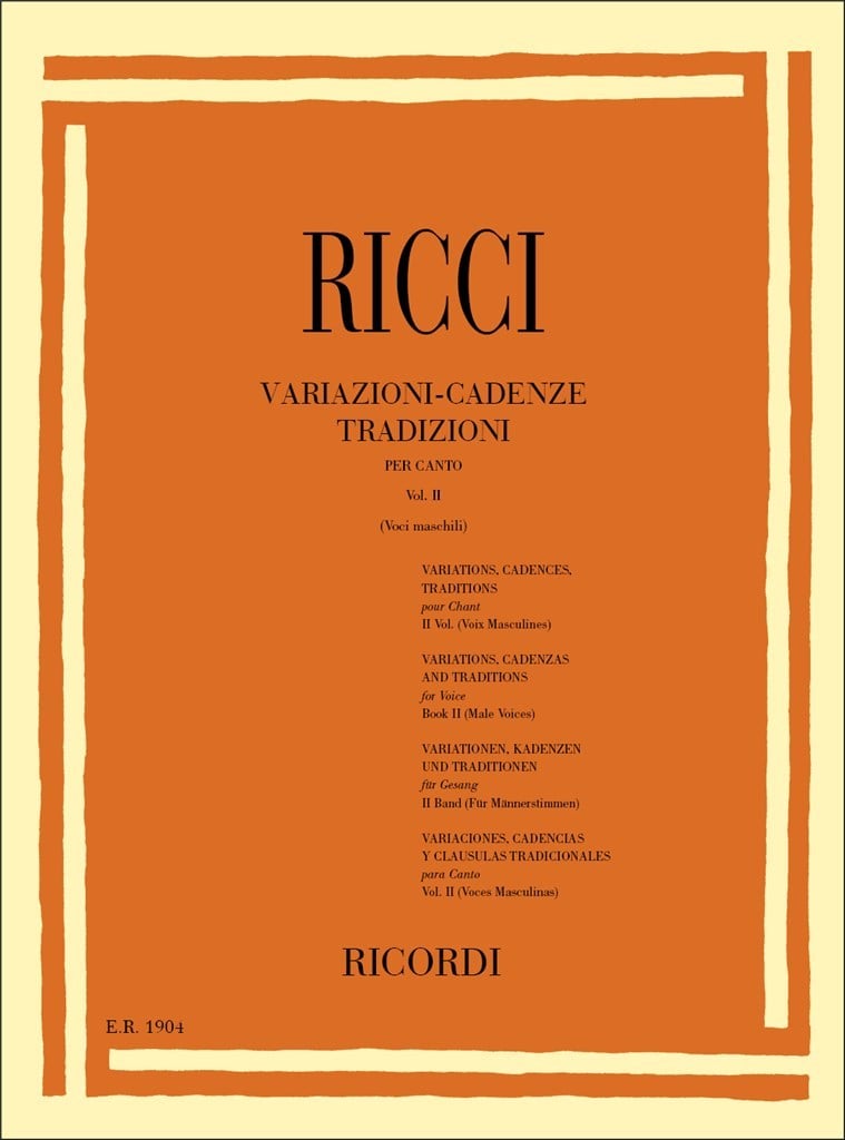 Variazioni - Cadenze Tradizioni per Canto Vol II